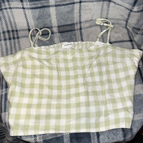 Green and White plaid tank top - Picture 1 of 2